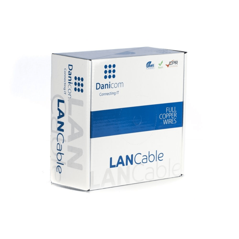 DANICOM CAT6A FTP 50m ulkokäyttöön tarkoitettu rullasovite jäykkä - PE (Fca)