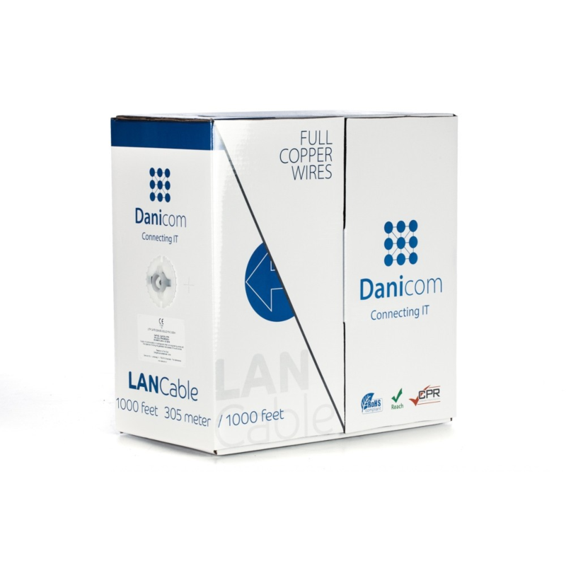 DANICOM CAT6 UTP 305 m kaapeli jäykällä rullalla - LSZH (Eca)