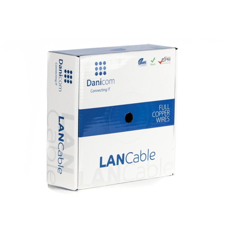 DANICOM CAT6 FTP 50 m kaapeli jäykällä rullalla - LSZH (Eca)