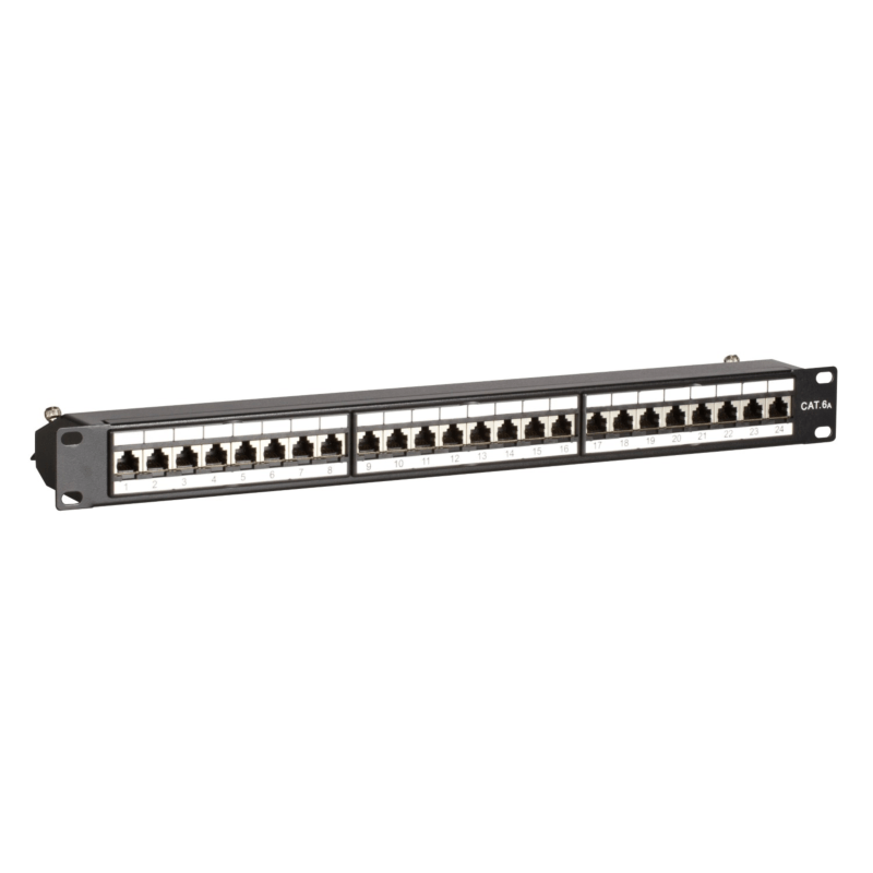 CAT6a STP patch -paneeli - 24 porttia