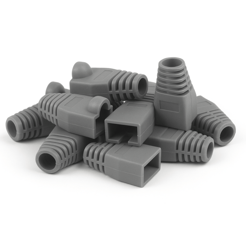 DANICOM RJ45-kaapelin läpivienti harmaa suuri - 10 kappaletta