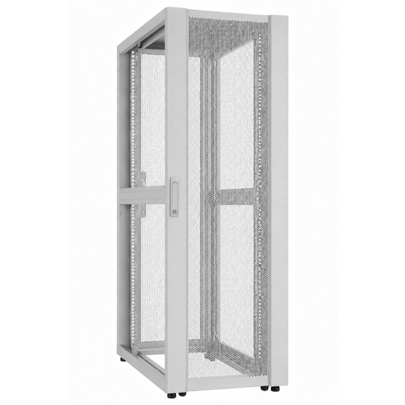 52U konesalipalvelinkaappi rei&#39;itetyllä ovella 600x1200x2400mm (LxSxK) harmaa