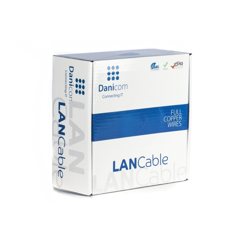 DANICOM CAT6 UTP 100 m kaapeli jäykällä rullalla - LSZH (Eca)