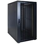 22U palvelinkaappi rei'itetyllä ovella 600x1000x1200mm (LxSxK)