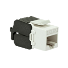 CAT6a UTP Keystone -liitin - työkaluton - musta/valkoinen
