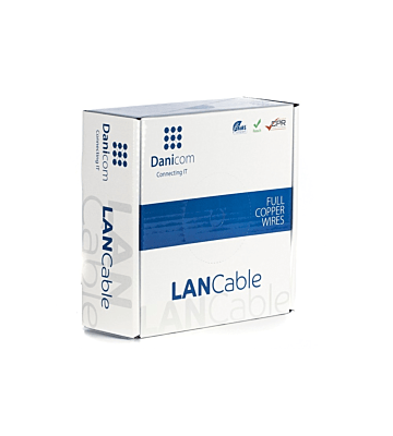 DANICOM CAT6A S/FTP 50 m kaapeli rullalla joustava - PVC (Fca)