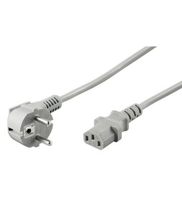 Schuko virtajohto kulmassa C13 2m harmaa
