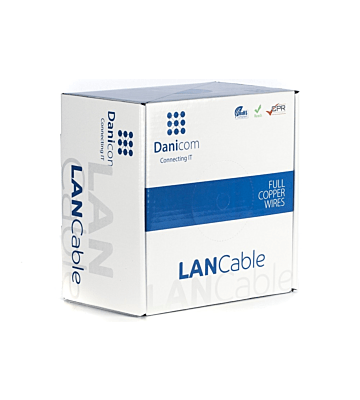 DANICOM CAT6A S/FTP 100 m kaapeli joustavalla rullalla - PVC (Fca)