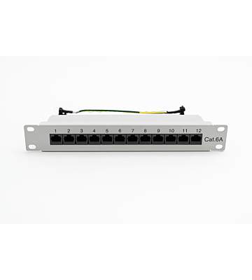 Cat6a 10 tuuman 12-porttinen STP-patch-paneeli