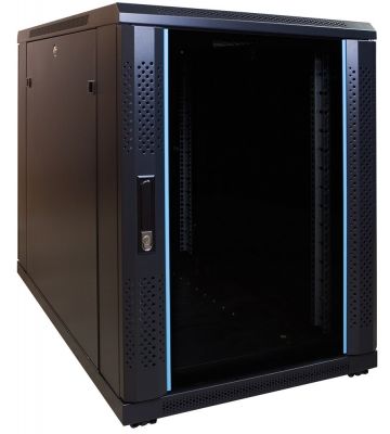 15U minipalvelinkaappi lasiovella 600x1000x860mm (LxSxK)