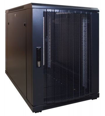 15U minipalvelinkaappi rei'itetyllä ovella 600x1000x860mm (LxSxK)