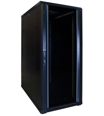 27U palvelinkaappi lasiovella 600x1000x1400mm (LxSxK)