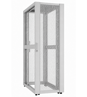52U konesalipalvelinkaappi rei'itetyllä ovella 600x1000x2400mm (LxSxK) harmaa