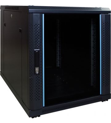 12U minipalvelinkaappi lasiovella 600x800x720mm (LxSxK)