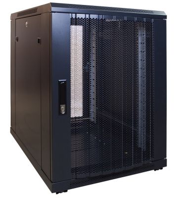 15U minipalvelinkaappi rei'itetyllä ovella 600x800x860mm (LxSxK)