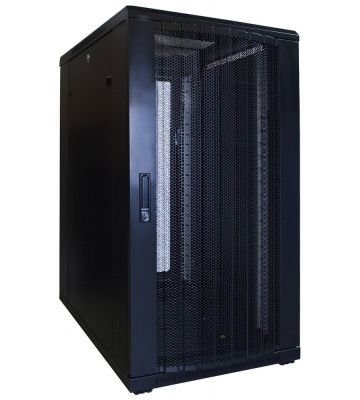 22U palvelinkaappi rei'itetyllä ovella 600x800x1200mm (LxSxK)