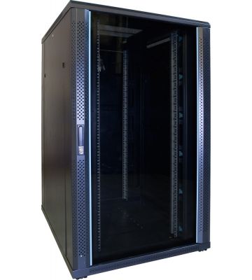 27U palvelinkaappi lasiovella 800x1000x1400mm (LxSxK)