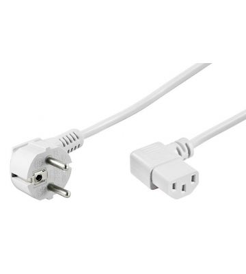 Virtakaapeli schuko C13 kulmaan 1,50m valkoinen