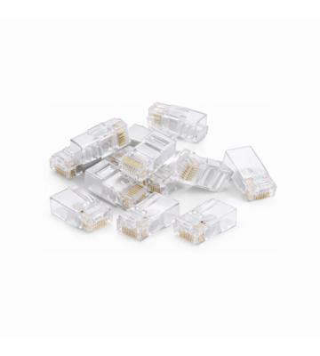 DANICOM UTP CAT5e RJ45 Push-through liitin - Läpivienti joustavaa ja jäykkää sydäntä varten - 10 kpl