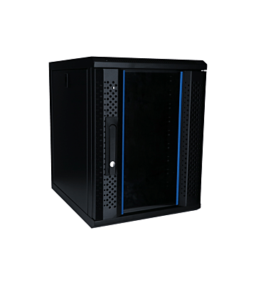 10 tuuman 9U palvelinkaappi lasiovella 370x450x486mm (LxSxK)