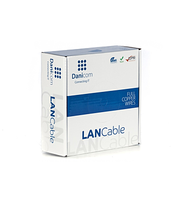 DANICOM CAT6A U/UTP 50 m kaapeli rullalla joustava - PVC (Fca)