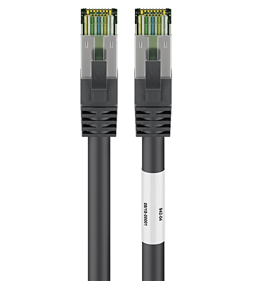 Cat8 S/FTP (PIMF) patch-kaapeli 0,25 m musta