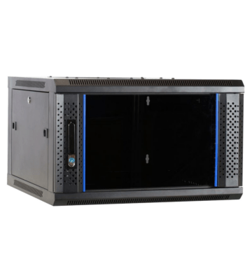 4U seinäkaappi lasiovella 600x600x280mm (LxSxK)