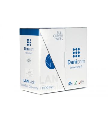 DANICOM CAT6 FTP 305 m kaapeli rullalla joustava - PVC (Fca)