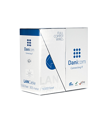 DANICOM CAT5E FTP 305m kaapeli jäykällä rullalla - LSZH (Dca)