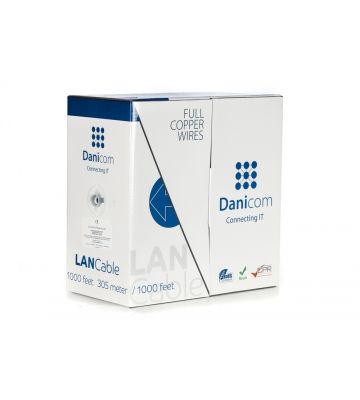 DANICOM CAT6 UTP 305 m kaapeli rullalla joustava - PVC (Fca)