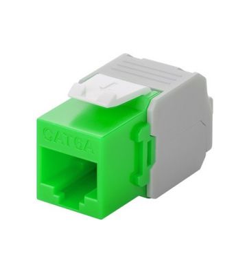 CAT6a UTP Keystone -liitin - työkaluton - vihreä