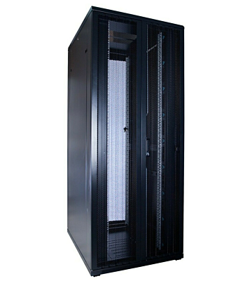 42U palvelinkaappi kaksinkertaisella rei'itetyllä etu- ja takaovilla 800x1000x2000mm (LxSxK)