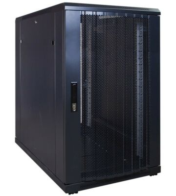 18U palvelinkaappi rei'itetyllä ovella 600x1000x1000mm (LxSxK)