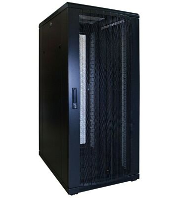 27U palvelinkaappi rei'itetyllä ovella 600x800x1400mm (LxSxK)