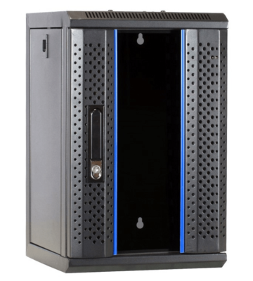 10 tuuman 9U palvelinkaappi lasiovella 312x310x486mm (LxSxK)