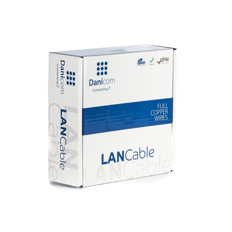 DANICOM CAT6A S/FTP 50 m kaapeli rullalla joustava - PVC (Fca)