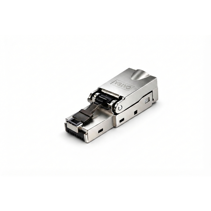 DANICOM S/FTP CAT6A työkaluton RJ45-liitin - jäykkään ytimeen