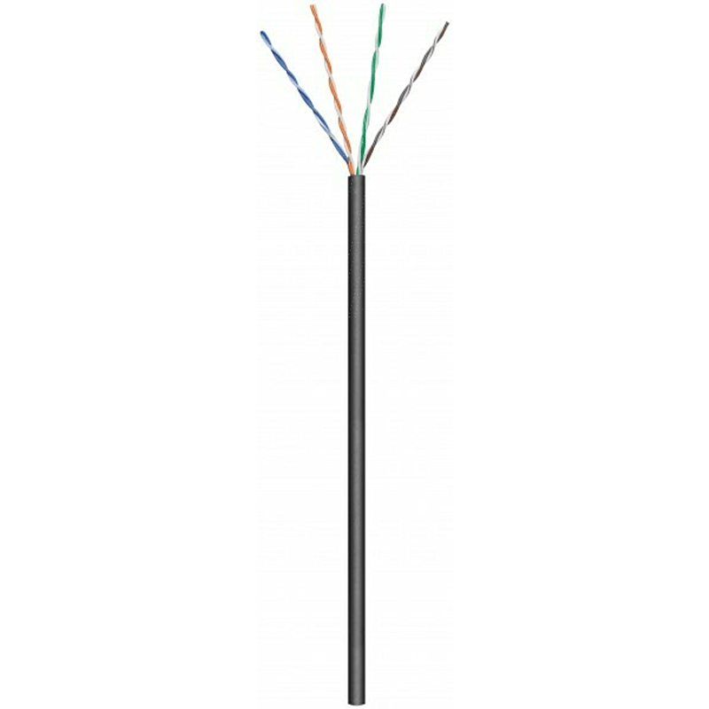 CAT6 U/UTP 305 m ulkokaapeli jäykän mustan CCA-rullan päällä