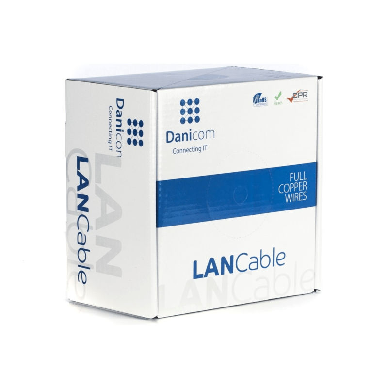 DANICOM CAT6A S/FTP 100 m kaapeli joustavalla rullalla - PVC (Fca)