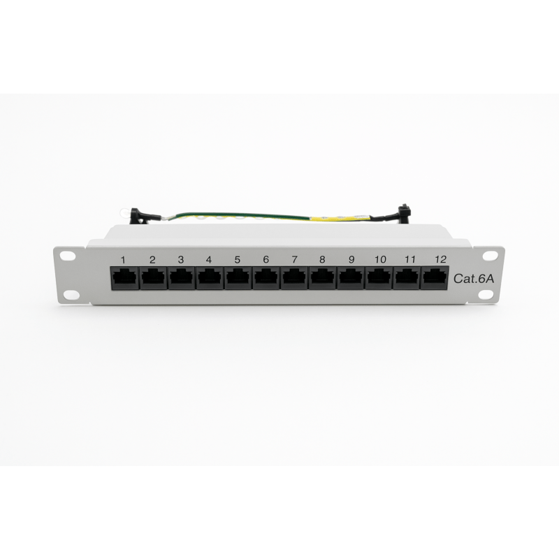 Cat6a 10 tuuman 12-porttinen STP-patch-paneeli
