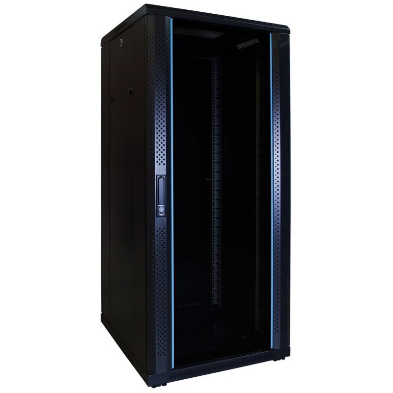 27U palvelinkaappi lasiovella 600x600x1400mm (LxSxK)