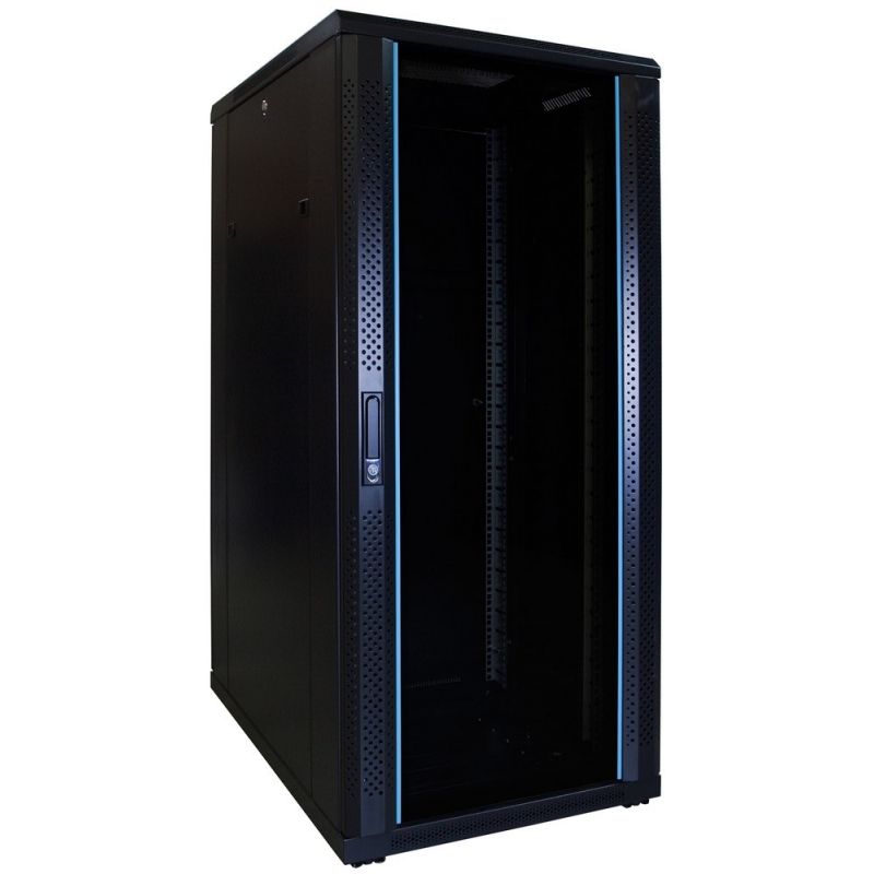 27U palvelinkaappi lasiovella 600x800x1400mm (LxSxK)
