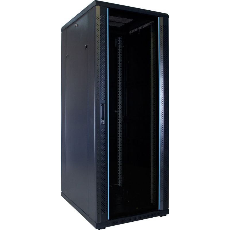 32U palvelinkaappi lasiovella 600x800x1600mm (LxSxK)
