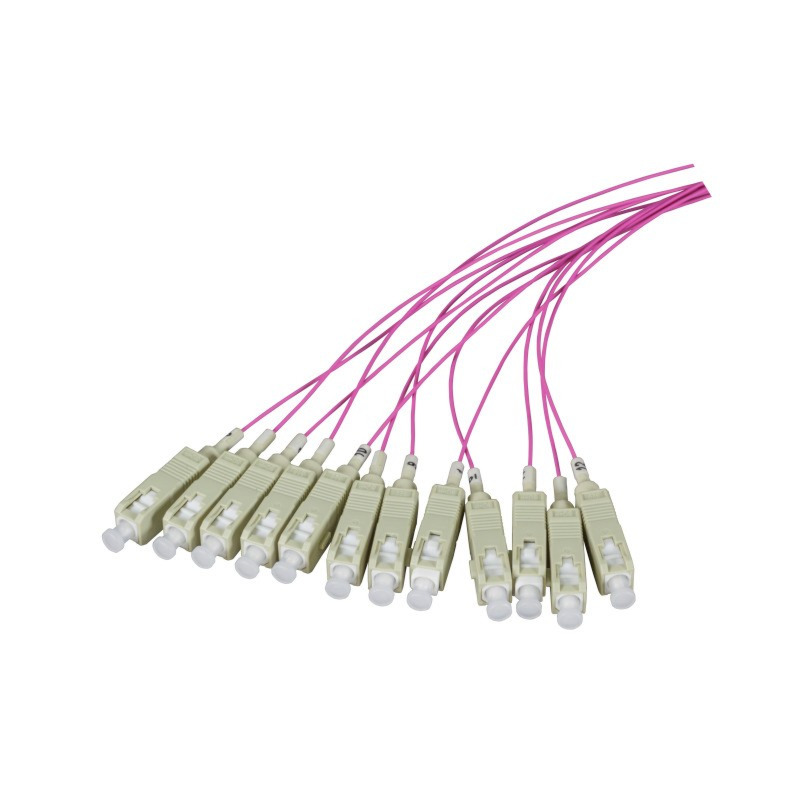 OM4 valokuituinen pigtail violetti LC - 12 kpl