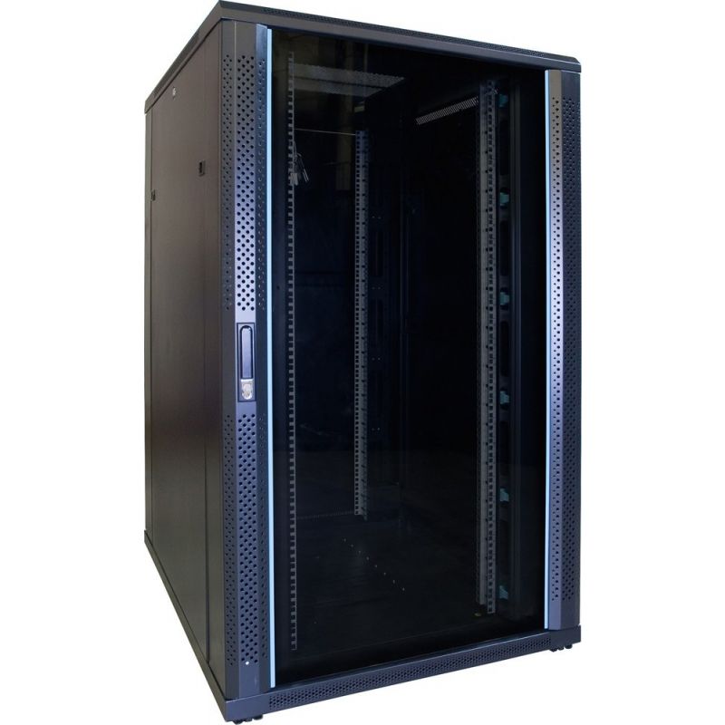 27U palvelinkaappi lasiovella 800x1000x1400mm (LxSxK)
