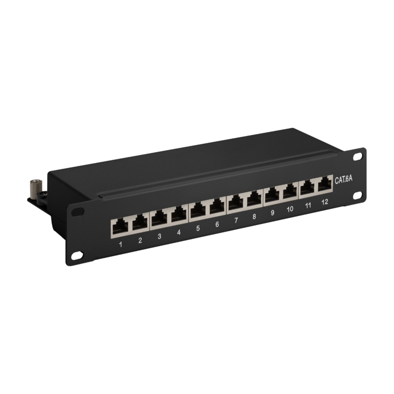 10 tuuman CAT6a STP patch -paneeli - 12 porttia