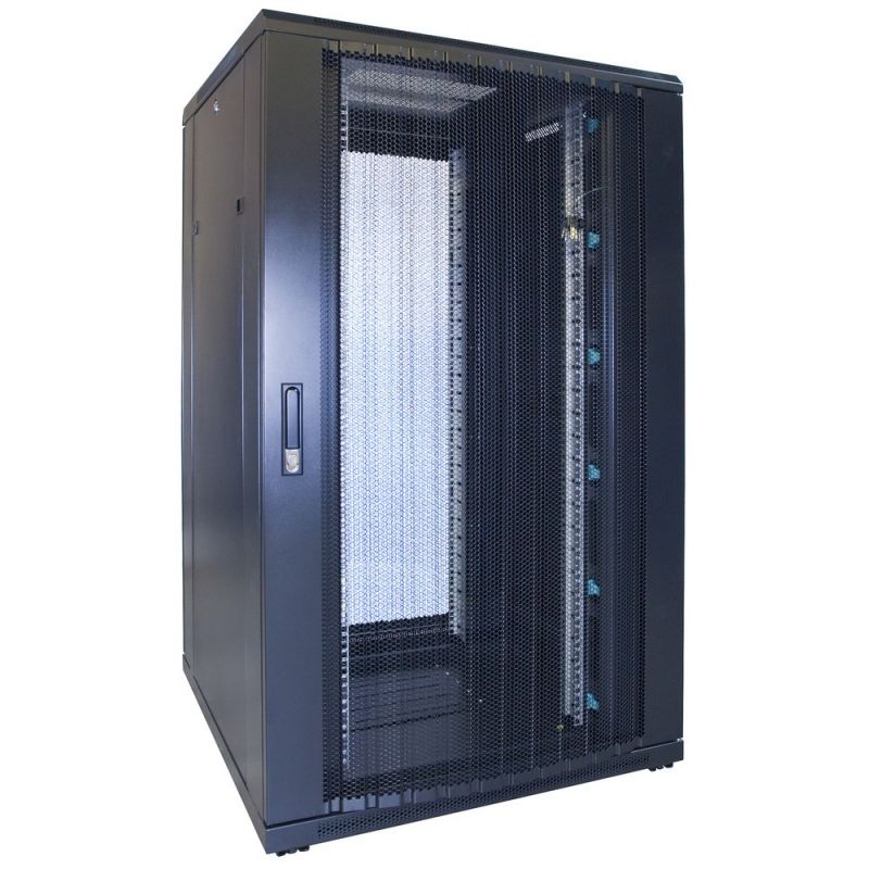 27U palvelinkaappi rei'itetyllä ovella 800x800x1400mm (LxSxK)