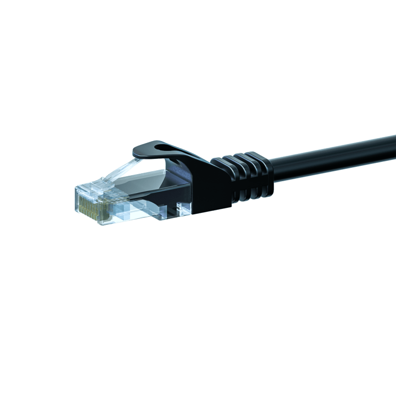 UTP CAT5e patch-kaapeli 0,50m musta - 100% kuparia