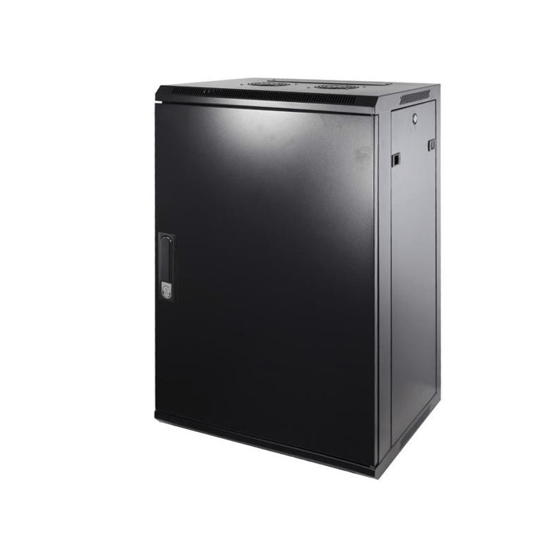 18U seinäkaappi metalliovella 600x450x900mm (LxSxK)