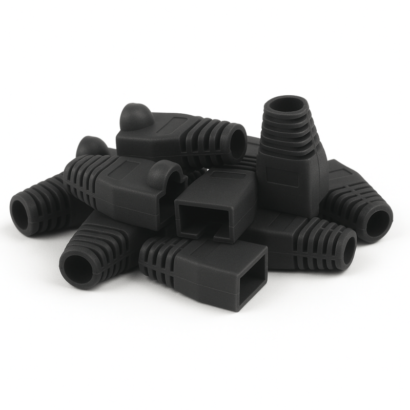 DANICOM RJ45 kaapeliläpivienti musta suuri - 10 kappaletta